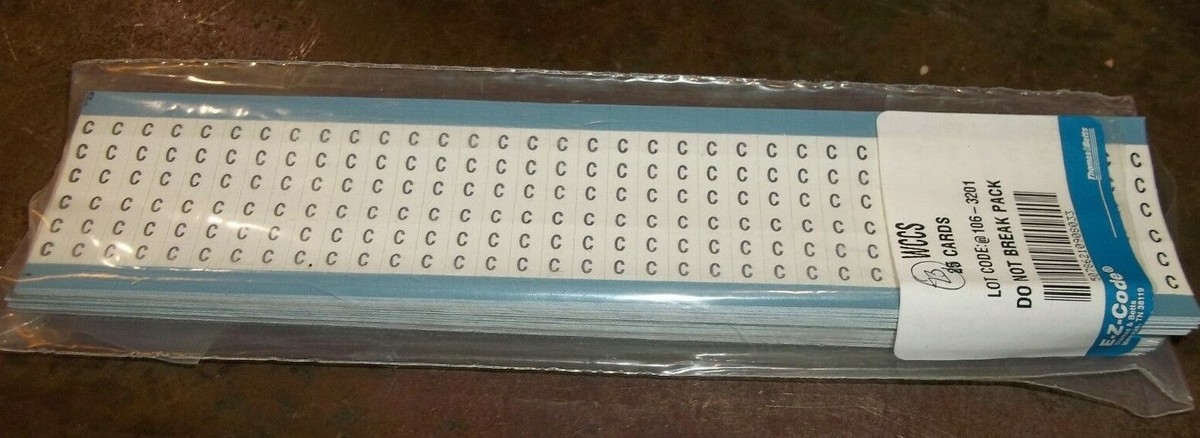 LOT OF 23 THOMAS & BETTS WCCS E-Z CODE C WIRE MARKER CARDS (185-2