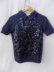 dark blue sequin top