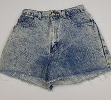 Vintage 80s 90s Weathered Blues Jean Denim Acid Wash Cut Off Shorts Vtg USA