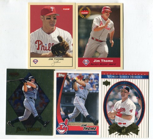 Jim Thome 5 Baseball Karten Set HOF INDIANS PHILLIES WEISS SOX ORIOLES (SET 34)