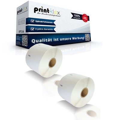 2x Alternativ Etiketten Rollen für Dymo LABELWRITER-330-Turb Office Plus