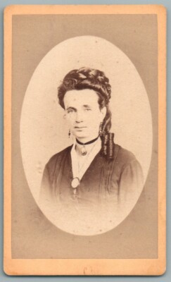 CDV 1875 Frau mit sehr weichem Gesicht Widmung auf dem Rücken. Foto Baudin Bône Algerien