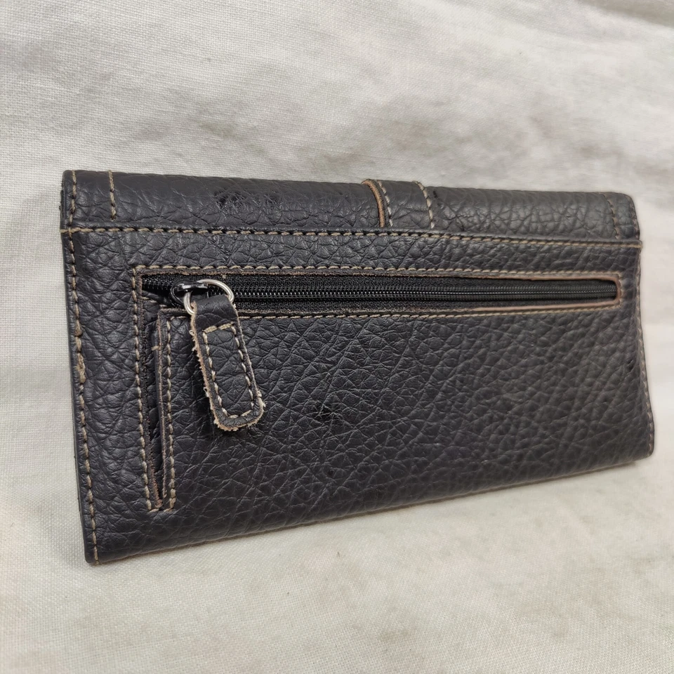 NINE WEST Bolso sin asas Cartera Sobre Negro Imitación Cuero Cartera 8"x4" Foto 4 de 4