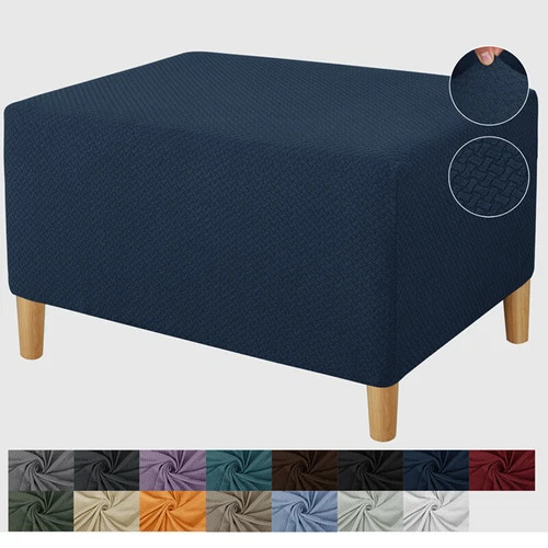 Fußhocker Stretch Bezug Hocker Ottomane Aufbewahrung Sofa Schonbezug Rechteck Schutz - Bild 17 von 40