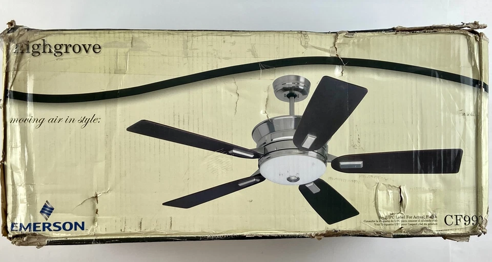 Emerson Highgrove Ceiling Fan Brushed Steel CF990 - Image 3 of 4