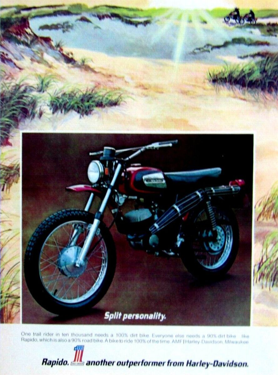 1972 Harley Davidson Rapido VTG Split Personality Original Print