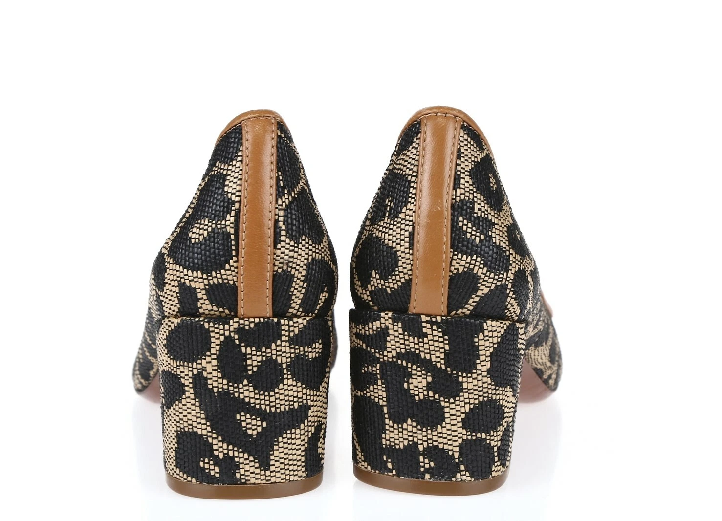 TORY BURCH 211322 decolte con tacco in pelle tessuto stampa leopardata tg. 6 5 M NUOVO!