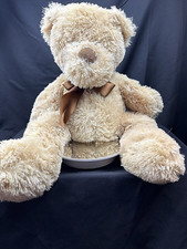 Anico International Shaggy Tan Teddy Bear 20  Plush Brown Ribbon Soft Lovey