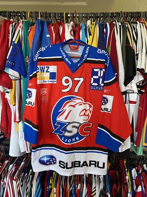 2009 ZSC LIONS HOCKEY SHIRT JERSEY TFS SPORTS sz M #97 ADRIAN