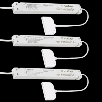 LED Licht Treiber Box Restposten 3 Farben Declo 6-Port Stecker 1,5m Kabel 30W