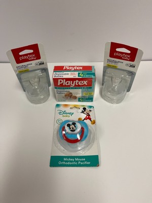 One 50 Piece  Pk. of 4oz Playtex Disposable Bottles, Two  Pks.  Silicone Nipples