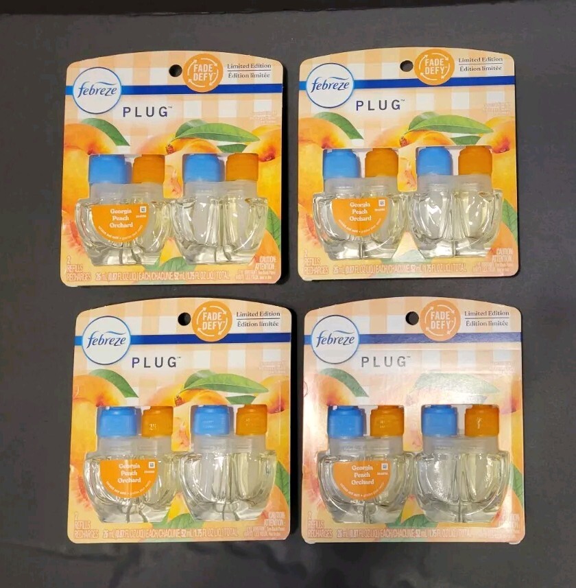 8 Febreze Plug GEORGIA PEACH ORCHARD refills Air Freshener  8 refills -  NEW!!