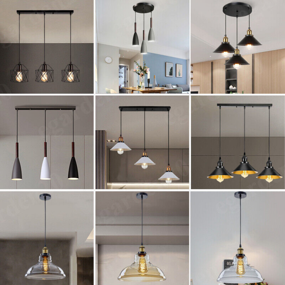 Vintage Industrial Pendant Light Modern Hanging Retro Lamp LED Ceiling