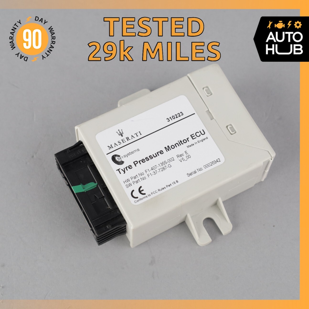 14-19 Maserati GranTurismo M145 Tire Pressure Monitor Module 310223 OEM 29k