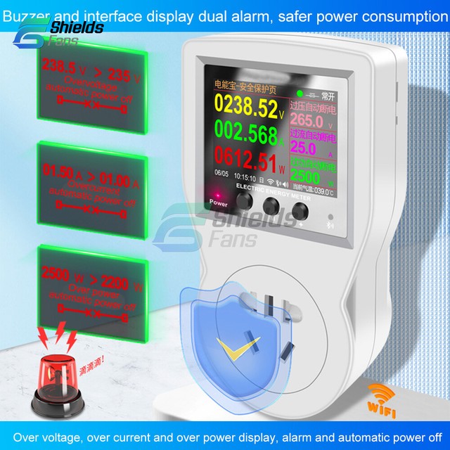 LCD Digital WIFI Timer Smart Metering Socket Power Statistics Switch For Tuya LCD Digital WIFI Timer Smart Metering Socket Power Statistics Switch For Tuya