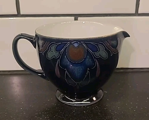 Denby England Footed Baroque Cobalt Blue Craftsman Mug Stoneware Vintage (W7)