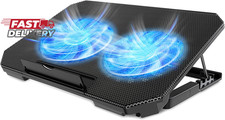 LIENS Laptop Cooling Pad with Adjustable Height Two 5.1 Inches Fan 2 USB Ports S