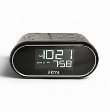 iHome HIH33 Triple Display Alarm Clock Dual USB Charging Digital LED Black