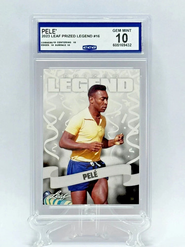 2023 Leaf Prized Legend Soccer Card #16 Pele Brazil CCG 10 GEM MINT