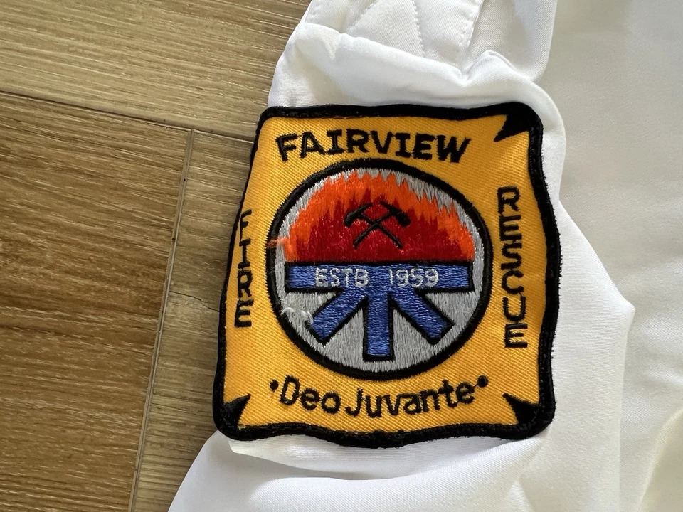 Camisa Uniforme de Bombero Real Hecha en EE. UU. Parches de Guardia de Honor Blanca 34-36 S Foto 4 de 4