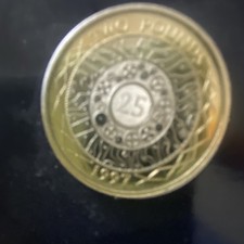 UK 2022 £2 Coin celebrating 25 years first minted 1997 Nice 25 hologram