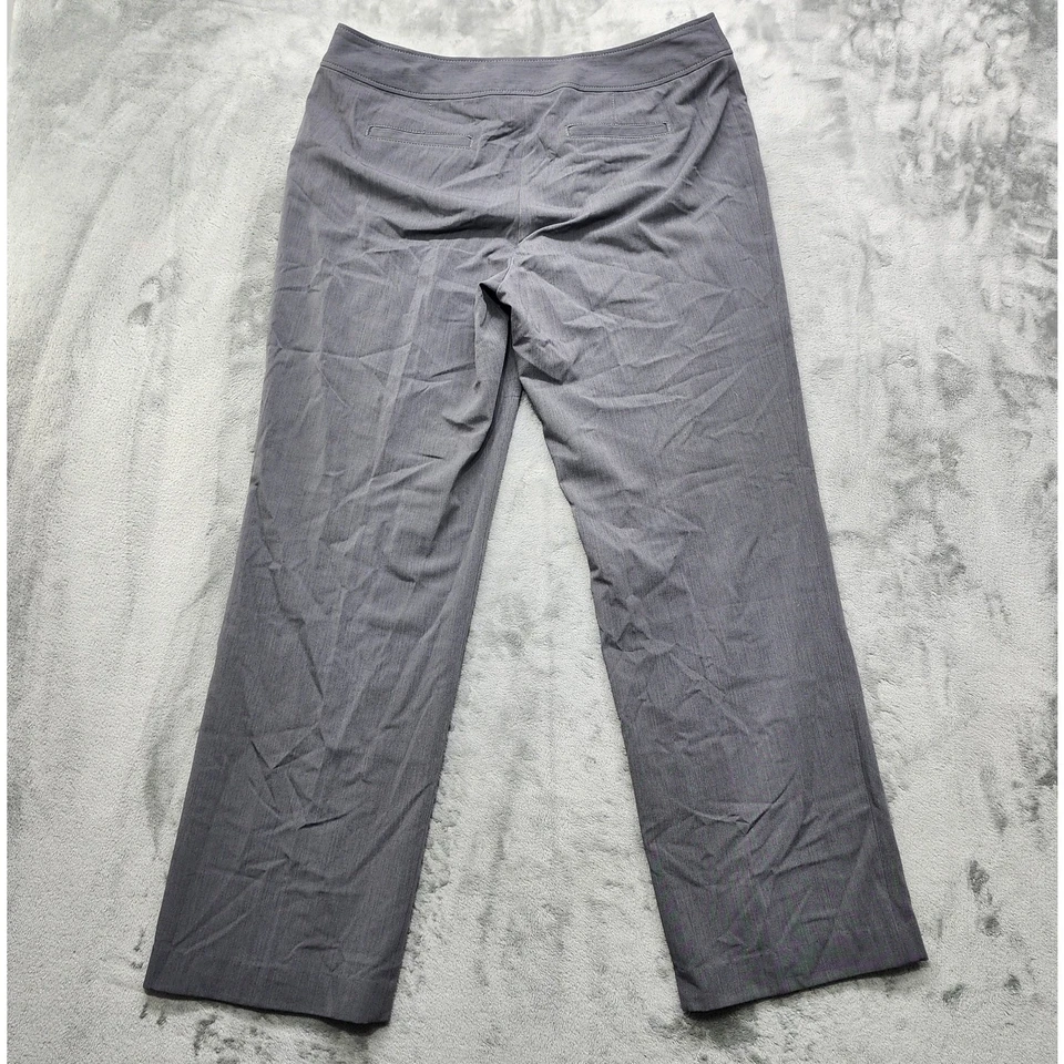 Liz Claiborne Pants Women 14 Gray Audra High Rise Wide Leg Trouser Office Career - Image 3 of 4