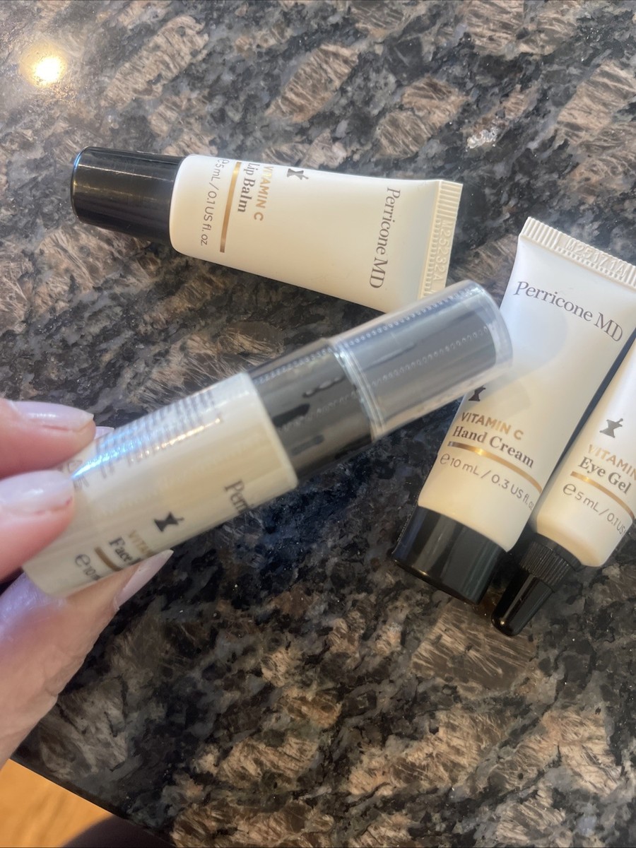 4pc PERRICONE MD Skincare Travel Vit C Face Mist Eye Gel Lip Balm Hand Cream  SET