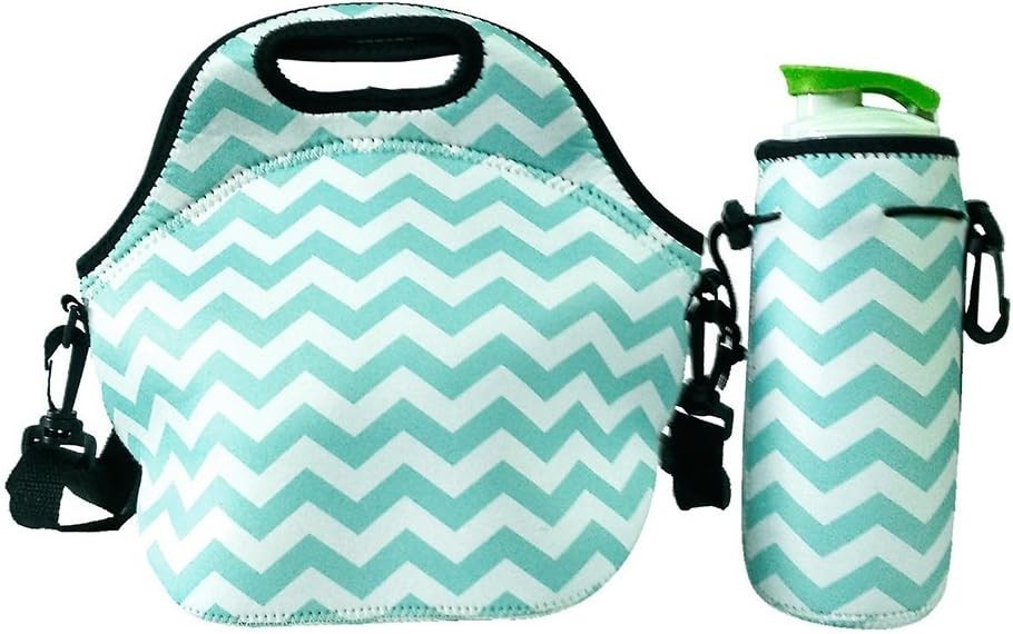New Neoprene Lunch Bag Tote Adjustable Crossbody Strap and W