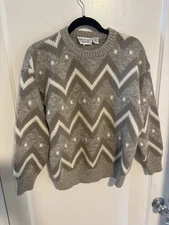 Vintage Nordstrom Point of View Wool Angora Blend Sweater Women’s Small Gray
