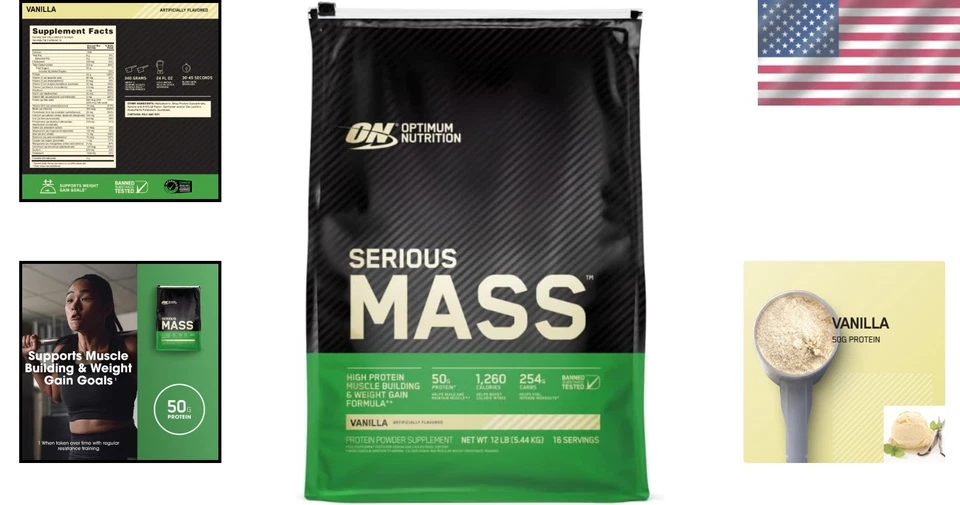 Proteína en polvo de vainilla 12 lb - 1260 calorías y nutrientes esenciales Foto 2 de 4