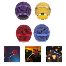 4pcs Microphone Mesh Grills Replacement Mesh Mic Grill Head Microphone