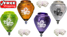 4 Pack Mini Cobra Durable Plastic Spin Tops Metal Tip Made in Mexico - Trompo