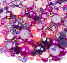 30G Half Pearl Rhinestones for Crafts Mixed Size 3Mm-10Mm Resin Rhinestone Half