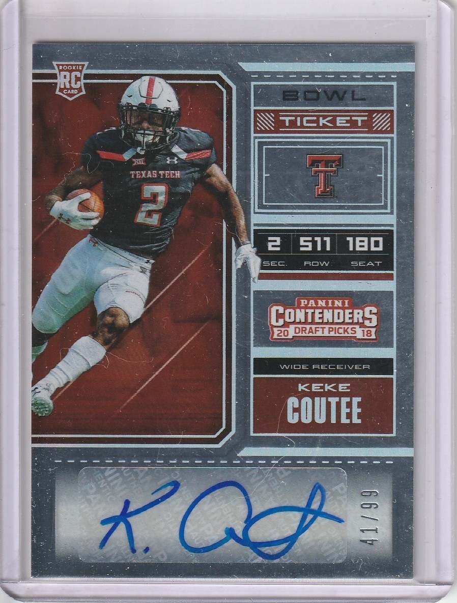 Keke Coutee Panini Contenders Draft Picks #281 Autograph-Bowl Ticket