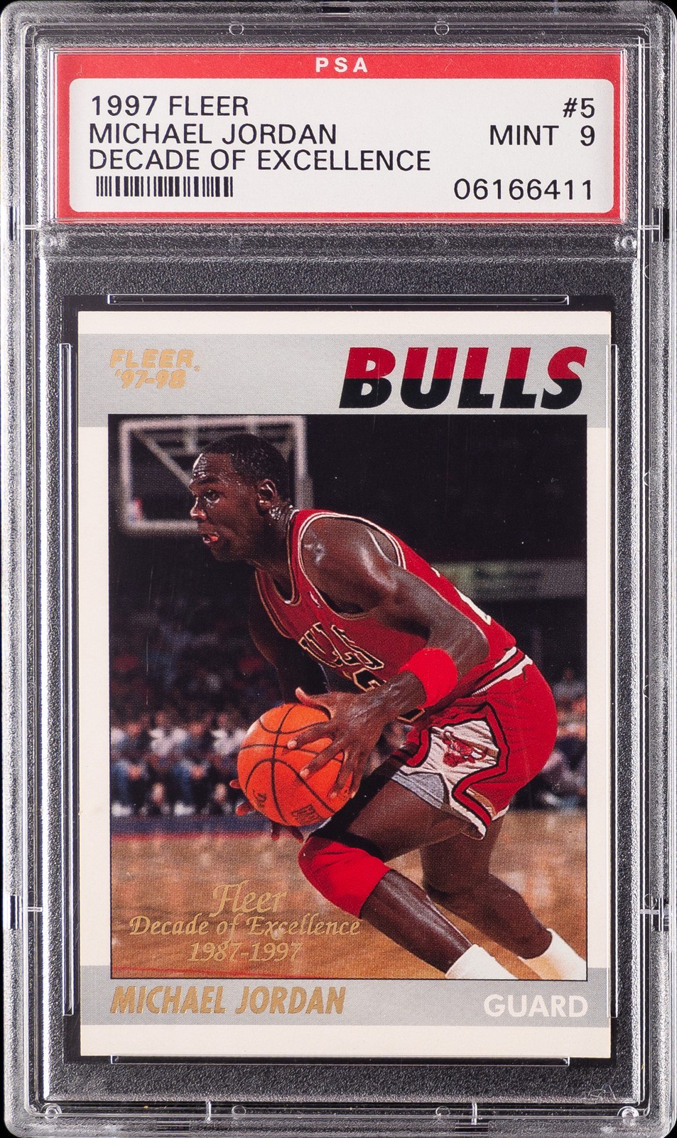 1997 FLEER DECADE OF EXCELLENCE #5 MICHAEL JORDAN PSA 9