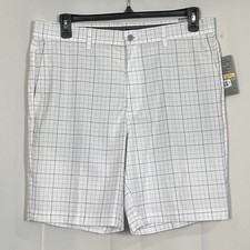 PGA Tour Men s Moisture-Wicking Stretch Shadow Plaid 9 Golf Shorts Size 36