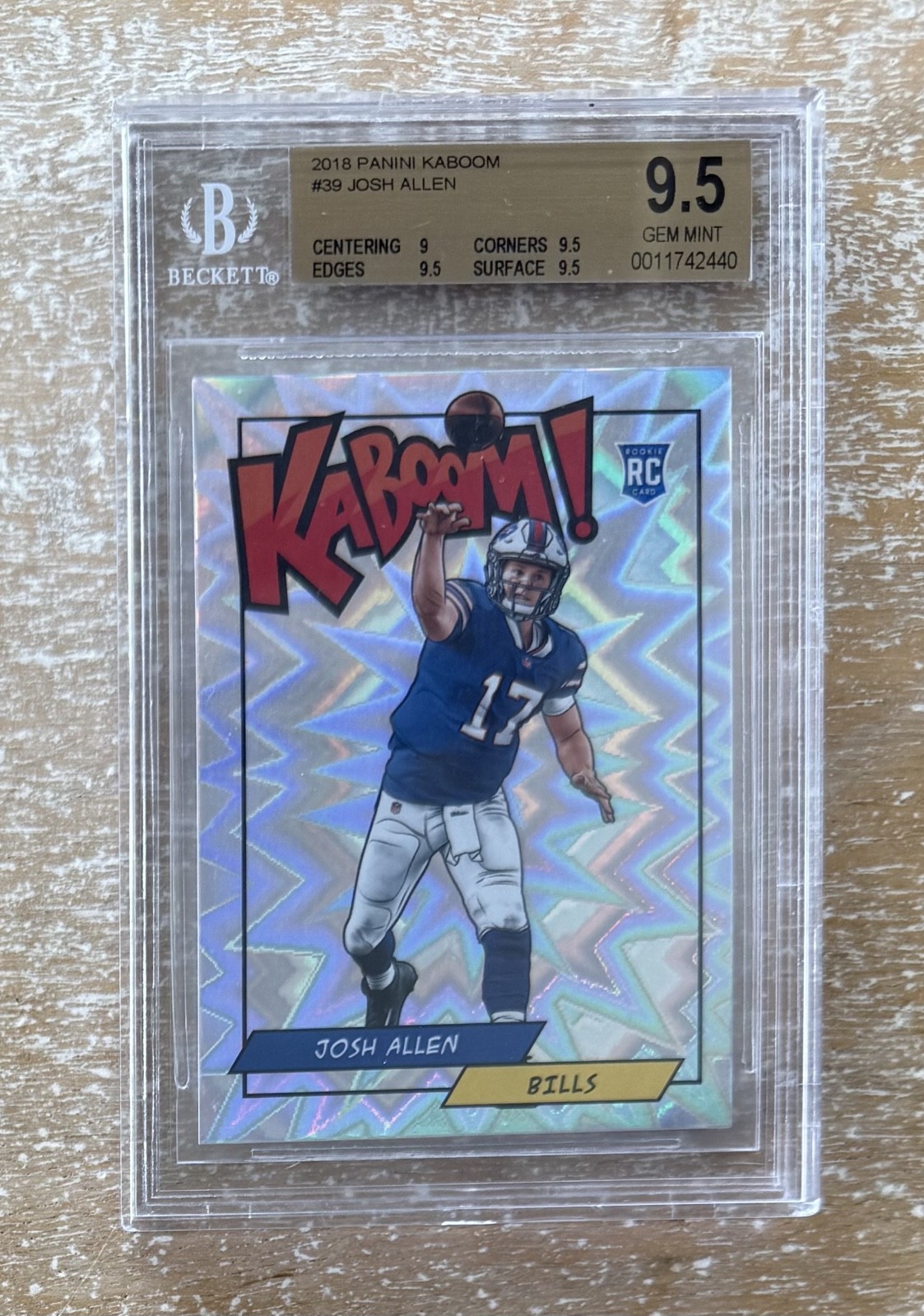 2018 Panini Rewards - Kaboom! Josh Allen #K-JA (RC) Beckett BGS 9.5 Gem Mint