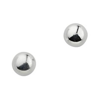 Cem Ohrstecker Kugel 4,0 Mm Poliert Rhodiniert 925/- Silber