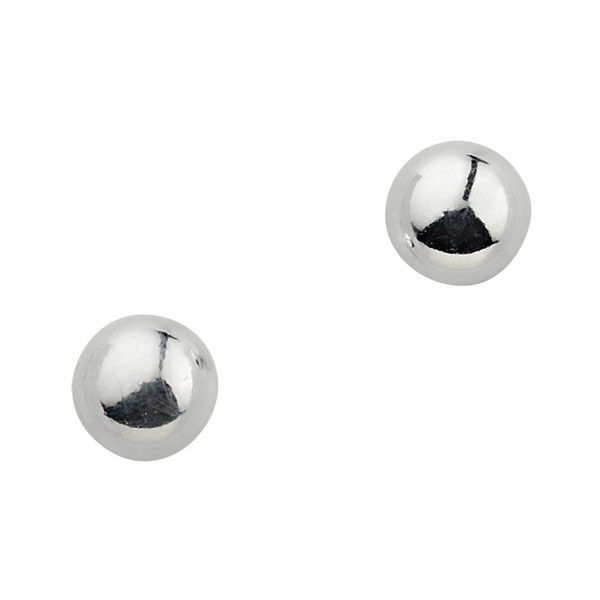 Cem Ohrstecker Kugel 4,0 Mm Poliert Rhodiniert 925/- Silber-image