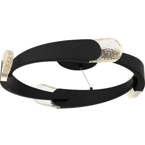 Quoizel PCSAF1724 Saffron 24"W LED Semi-Flush Ceiling Fixture / - Black - Picture 5 of 7