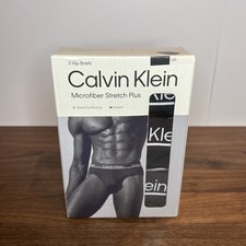 Men's Calvin Klein 3-Pack Microfiber Stretch Plus Hip Briefs Black Size L