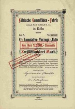 K&ouml;lnische Gummif&auml;den Fabrik Kohlstadt 1921 K&ouml;ln Ossendorf Heimbach Eifel Vorz&uuml;ge