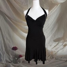 bebe Vintage Y2K Halter Handkerchief Hem Mini Dress