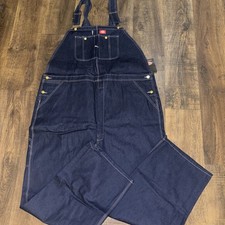 Dickies 50x30 Indigo Bib Overalls Blue Denim Work Wear Carpenter Men NEW