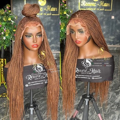 Ready To Ship Wig,Braided wig,Wigs for black women,Frontal Micro Braid,Glueless