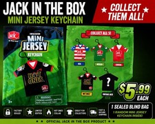 Limited Edition Jack In The Box Mini Jersey Keychain Soccer World Cup HOT ONES