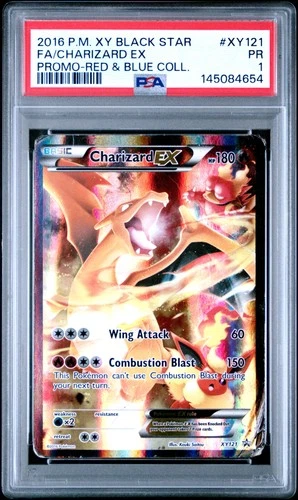 2016 POKEMON XY BLACK STAR PROMO RED & BLUE COLLECTION FA/CHARIZARD EX PSA 1