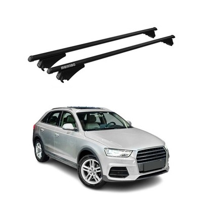Top Roof Racks Cross Bars for Audi Q3 2013-2018 Black Aluminium 2Pcs