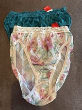 Two Pair NOS Vtg Maidenform Wise Buys Silky Hi Cut Panties Size 5 NWT