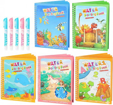 5 Pack Reusable Water Coloring Book for Toddlers, Water Doodle Book Toys, Paint